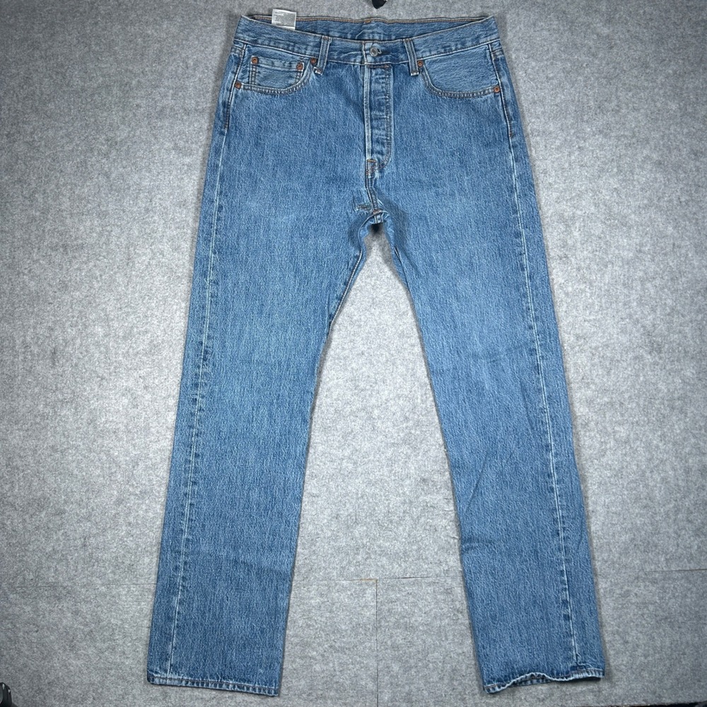 Levi's denim jeans Mens 34x34 Blue 501 Original Fit Straight Leg Casual